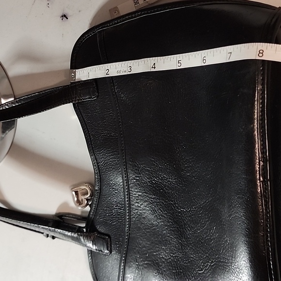 BRIGHTON VINTAGE 👛 black leather bag with metal decor - Picture 6 of 6